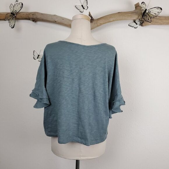 Artisan Ny distressed tee ruffled short sleeve - Picture 5 of 8